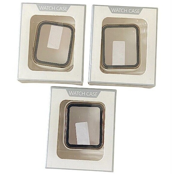 For Apple Watch iWatch Set Of 3 White Screen Protector Case Cover - Picture 1 of 4